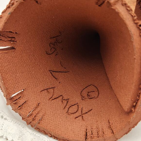 Handmade Pegi Z. AMOX Clay Sculpture – Southwest Robed Figure - Picture 5 of 9